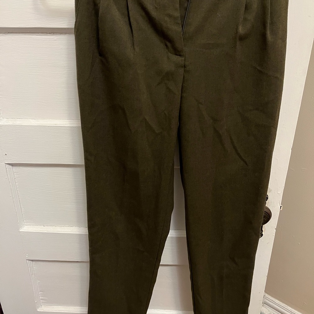 American Apparel Dark Olive Pleated Chinos